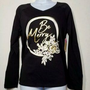 st John's bay women be merry shirt nw